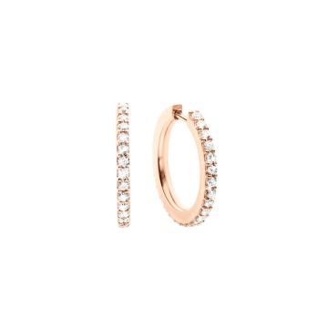 OLE LYNGGAARD COPENHAGEN Love Band - creol øreringe lille 18 kt rosaguld 42 brill.  Ø: 16 mm