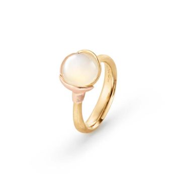 OLE LYNGGAARD COPENHAGEN Lotus 1, 18 kt. guld ring med hvid månesten