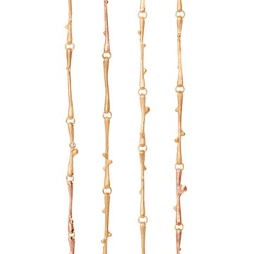 OLE LYNGGAARD COPENHAGEN Nature rød/rosaguld halskæde med 4 brillanter - længde 42/45 cm