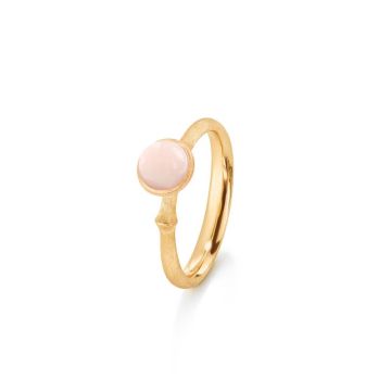 OLE LYNGGAARD COPENHAGEN Lotus ring i 18 kt. guld med rosa koral Str. 0 - TINY