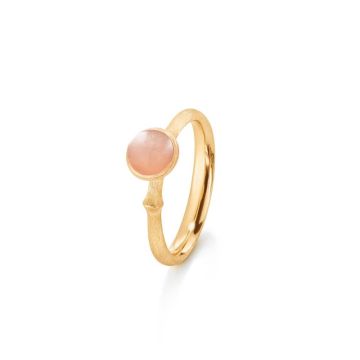 OLE LYNGGAARD COPENHAGEN Lotus 0 Tiny 18 kt. guld ring med blush månesten