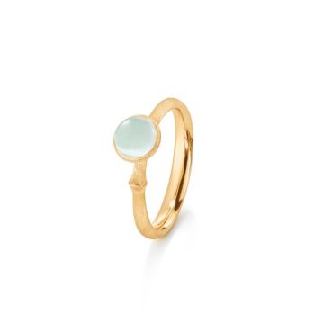 OLE LYNGGAARD COPENHAGEN Lotus 0 Tiny 18 kt. guld ring med akvamarin