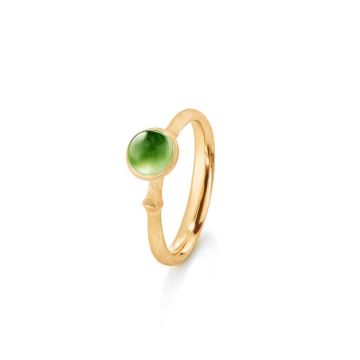 OLE LYNGGAARD COPENHAGEN Lotus 0 Tiny 18 kt. guld ring med grøn serpentin