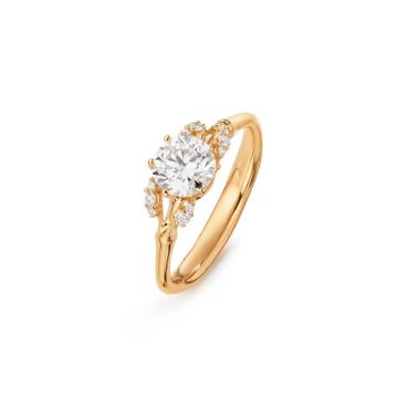 OLE LYNGGAARD COPENHAGEN Winter Frost Solitaire ring (slim) i 18 kt guld med brillanter