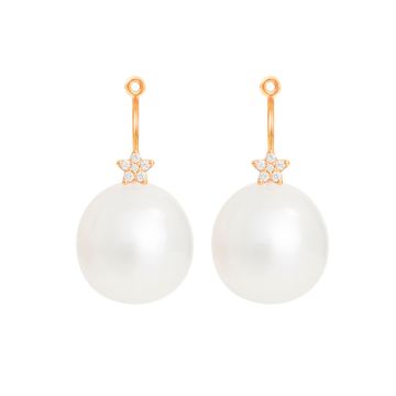 OLE LYNGGAARD COPENHAGEN Shooting Stars 18 kt. guld vedhæng til ørering med perler og brillanter