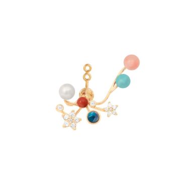 OLE LYNGGAARD COPENHAGEN Shooting Stars 18 kt. guld ørevedhæng med mix sten brillanter, 1 stk