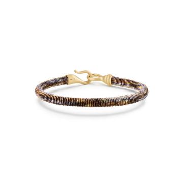 OLE LYNGGAARD COPENHAGEN Life armbånd, håndknyttet reb, Velvet. Krog 18 karat rødguld