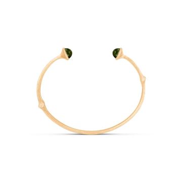 OLE LYNGGAARD COPENHAGEN Nature 18 kt. guld armring med grøn turmalin
