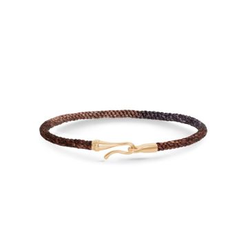 OLE LYNGGAARD COPENHAGEN Life armbånd i velvet nylon med guld krog