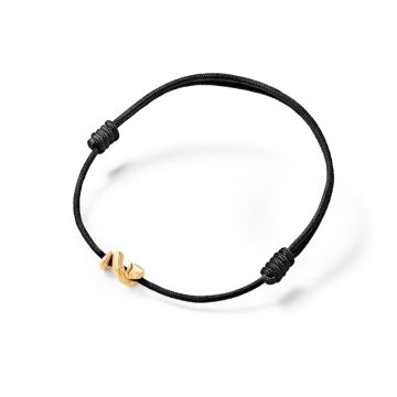 OLE LYNGGAARD COPENHAGEN Snakes charm i 18 kt guld på sort snor