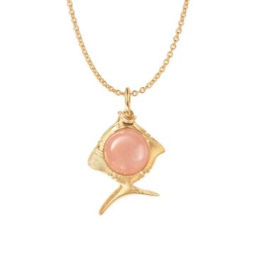 OLE LYNGGAARD COPENHAGEN Young Fish vedhæng i 18 kt guld med Blush månesten