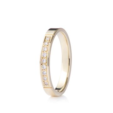 Nuran Alliancering i rødguld med 9 brillanter