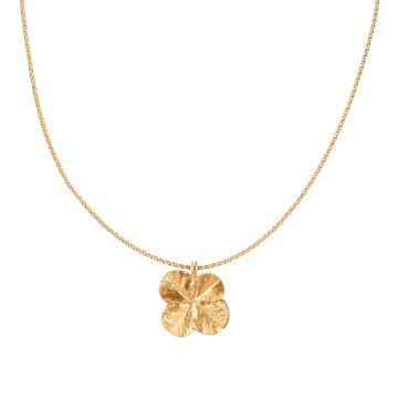 Flora Danica Firkløver Statement halskæde i forgyldt 