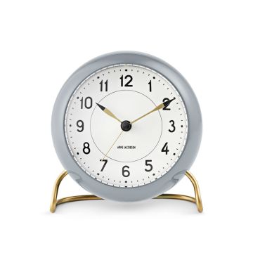 Arne Jacobsen grå Station bordur med alarm, Ø 11 cm