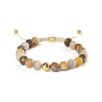 Alexander Lynggaard Bamboo Leaf Agate flettet armbånd - 8 mm