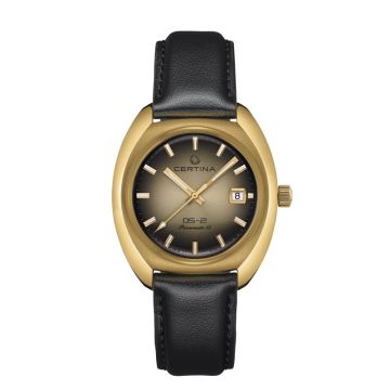 Certina DS 2 Automatik herreur i guldfarvet stål med læderrem