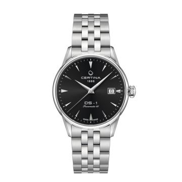 Certina DS-1 herreur i stål med sort urskive -Automatik