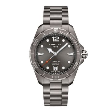 CERTINA DS Action herreur i titanium med lænke, grå skive