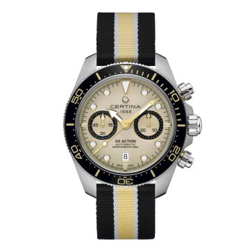 Certina DS Action Diver dykkerur i stål med champagnefarvet urskive -Automatik