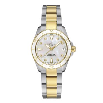 Certina DS Action Lady Powermatic 80 dameur i tofarvet stål med diamanter