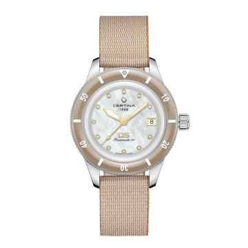 Certina DS PH200M Lady dameur i stål med perlemorsskive og diamanter