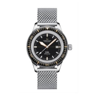 CERTINA DS PH200M Powermatic 80 armbåndsur, sort skive med lænke