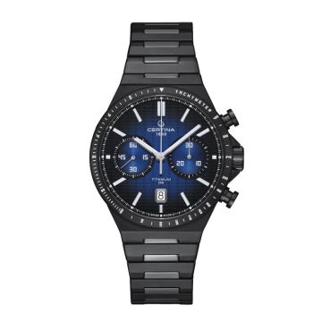 Certina  DS-7 Chrono Auto herreur i sort titan med lænke - Ø42