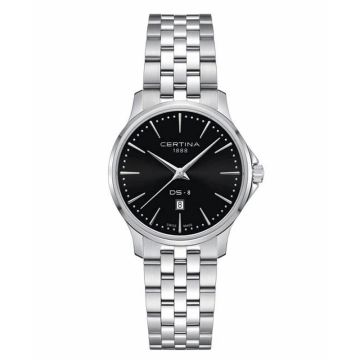 Certina DS 8 dameur i stål med sort skive
