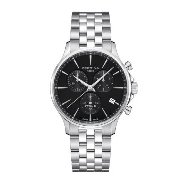 Certina DS-8 herrreur i stål med sort urskive