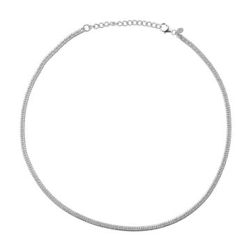 ByBiehl Curb double halskæde i mat sølv