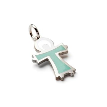 Emquies Holstein Velsignet af en Engel vedhæng sølv med lysgrøn emalje