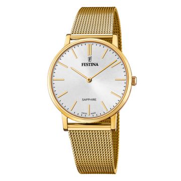 Festina Swiss Made Slim herreur i guldfarvet med grå urskive