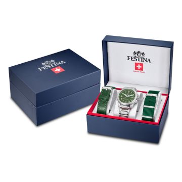 Festina Swiss Made Field herreur med lænke og to remme - Ø42