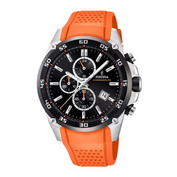 Festina The Originals  herreur med orange gummirem - Ø47