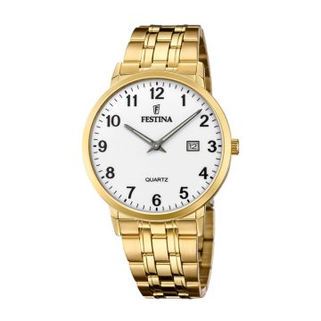 Festina Classic herreur i guldfarvet med hvid urskive