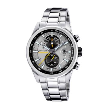 Festina Timeless Chrono herreur i stål med grå urskive