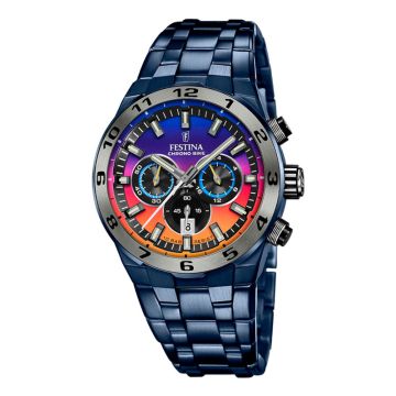 Festina Special Edition 2024 herreur i blå med rainbow urskive