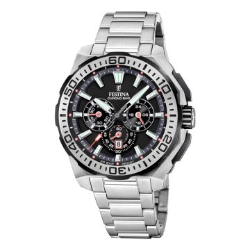 Festina Chrono Bike herreur i stål med lænke -Ø45,5