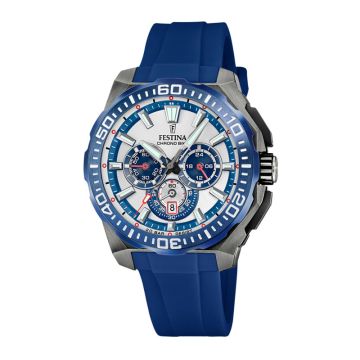 Festina Chrono Bike herreur i blå med gummirem - Ø45,5