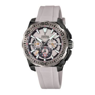 Festina Chrono Bike herreur i grå med gummirem - Ø45,5