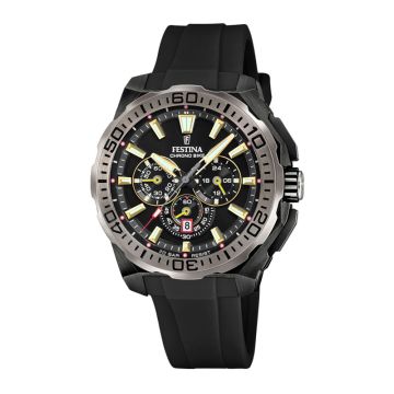 Festina Chrono Bike herreur i sort med gummirem - Ø45,5