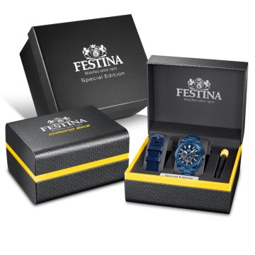 Festina Chrono Bike Special Edition herreur i blå med lænke og ekstra rem - Ø45,5