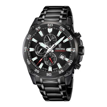 Festina Timeless Chrono herreur i sort med lænke - Ø47