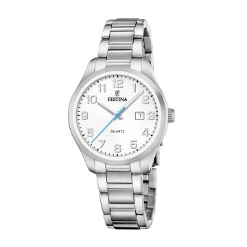 Festina Acero dameur i stål med lænke - Ø34