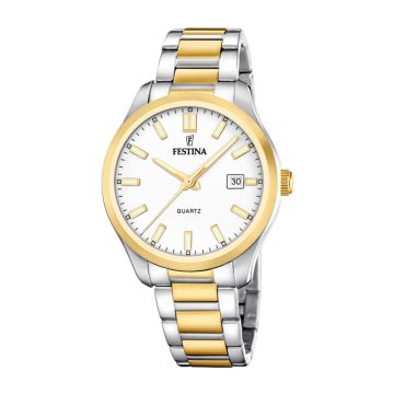 Festina Acero herreur i tofarvet stål med lænke - Ø42