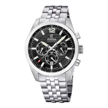 Festina Timeless Chrono herreur i stål med lænke - Ø44