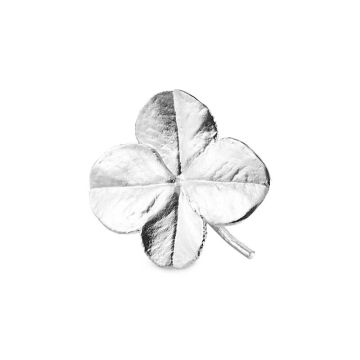 Flora Danica Firkløver stor broche i sølv