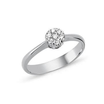 Nuran Flora ring 14 kt hvidguld med brillanter