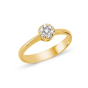Nuran Flora ring 14 kt rødguld med brillanter