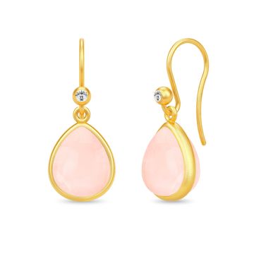 Julie Sandlau Prime Paloma ørehænger forgyldt med Milky Rose krystal